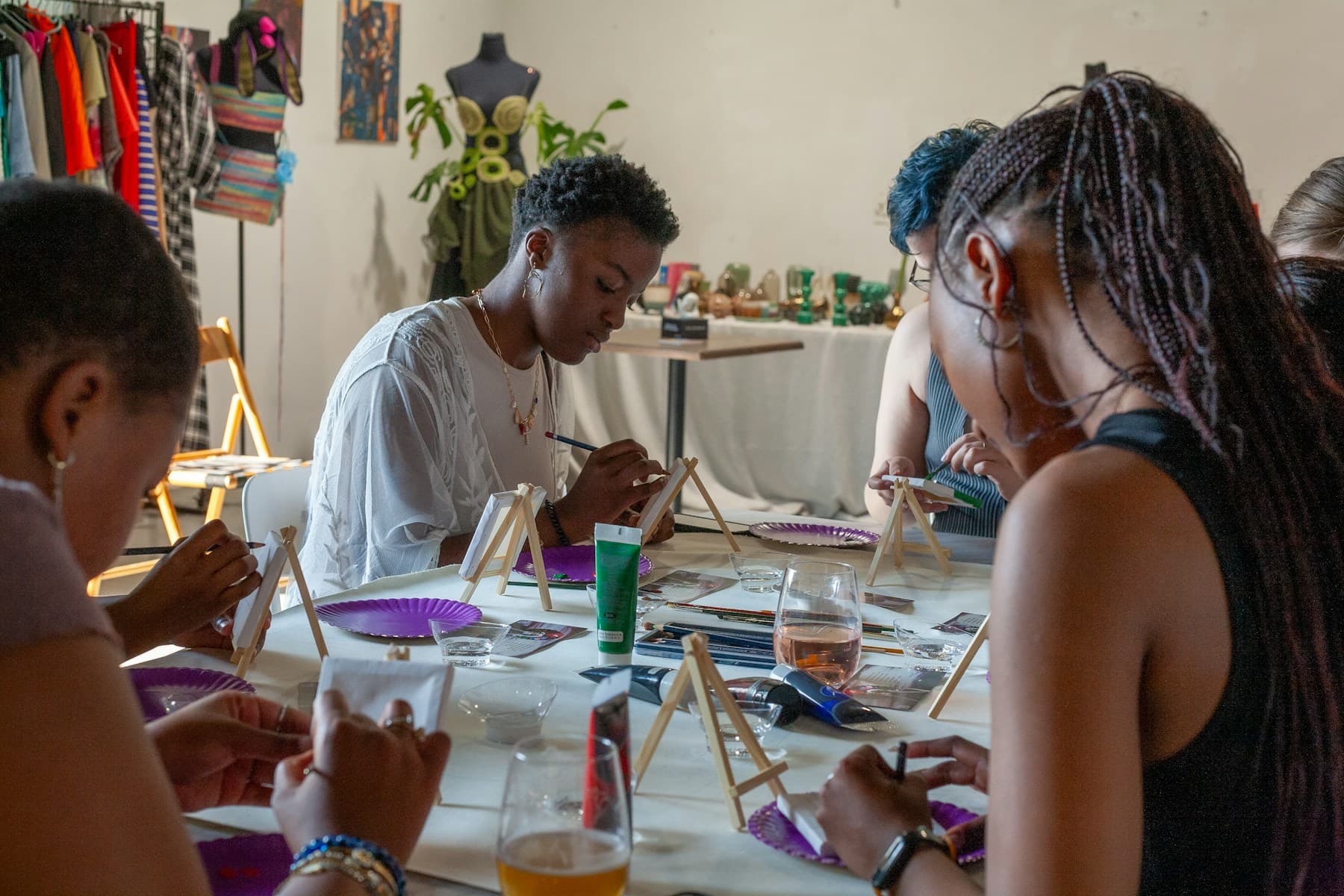 People taking part in a creative community learning workshop
